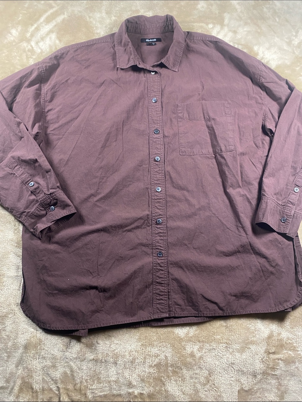 Madewell oversized Women's Button-Down Shirt in Fall Brown